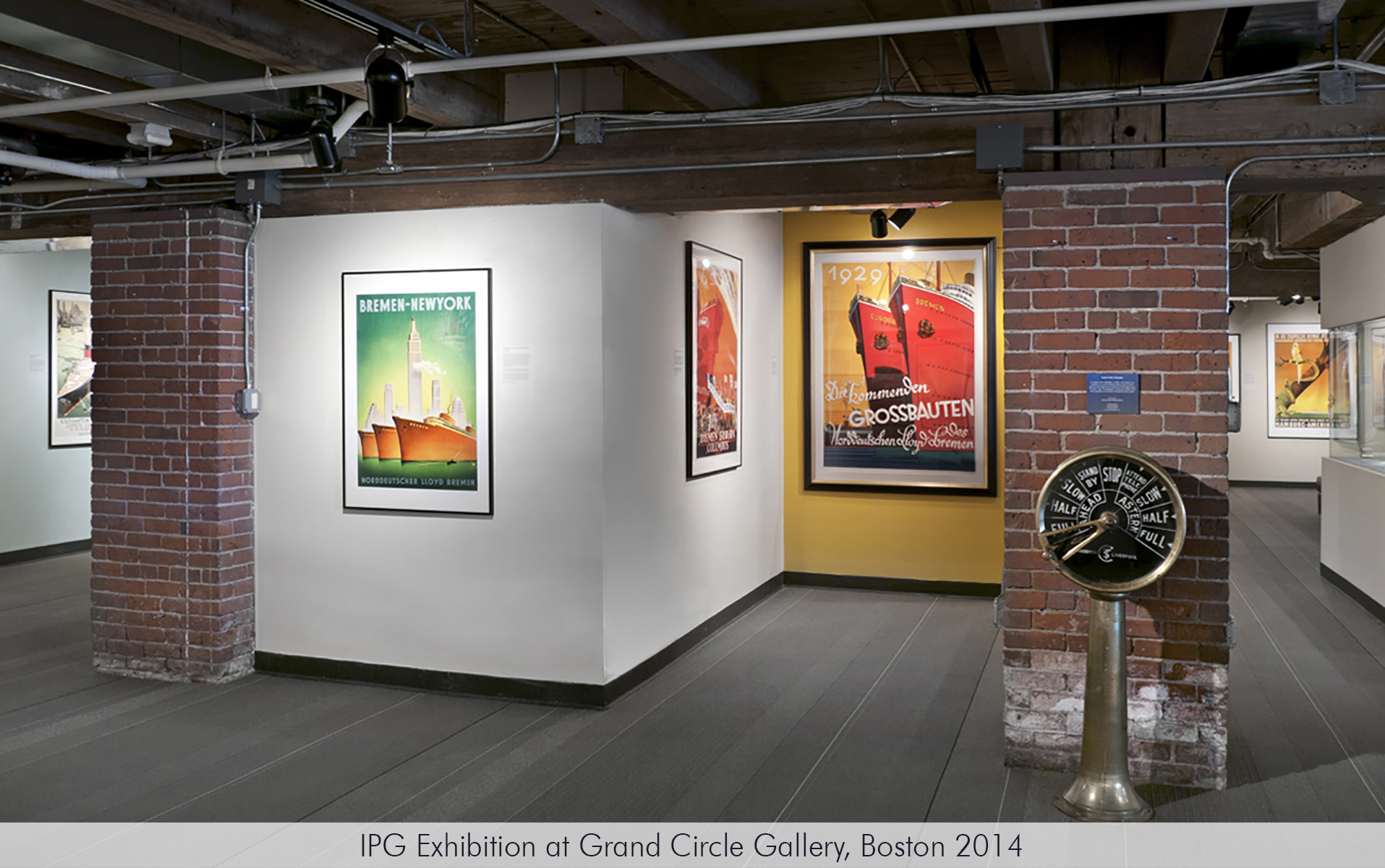 IPG Exhibition "Titans of the Sea" on the history of ocean liner posters at the Grand Circle Gallery, Boston 2014.