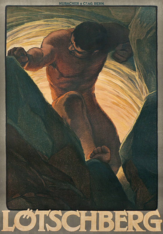 Giant emerges from the rocks; black, pink